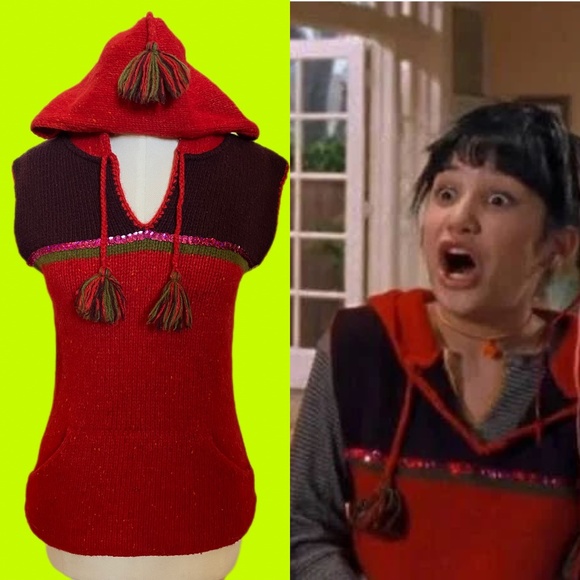 Y2K Hooded Sweater Vest ASO Miranda in Lizzie McGuire - Picture 1 of 2